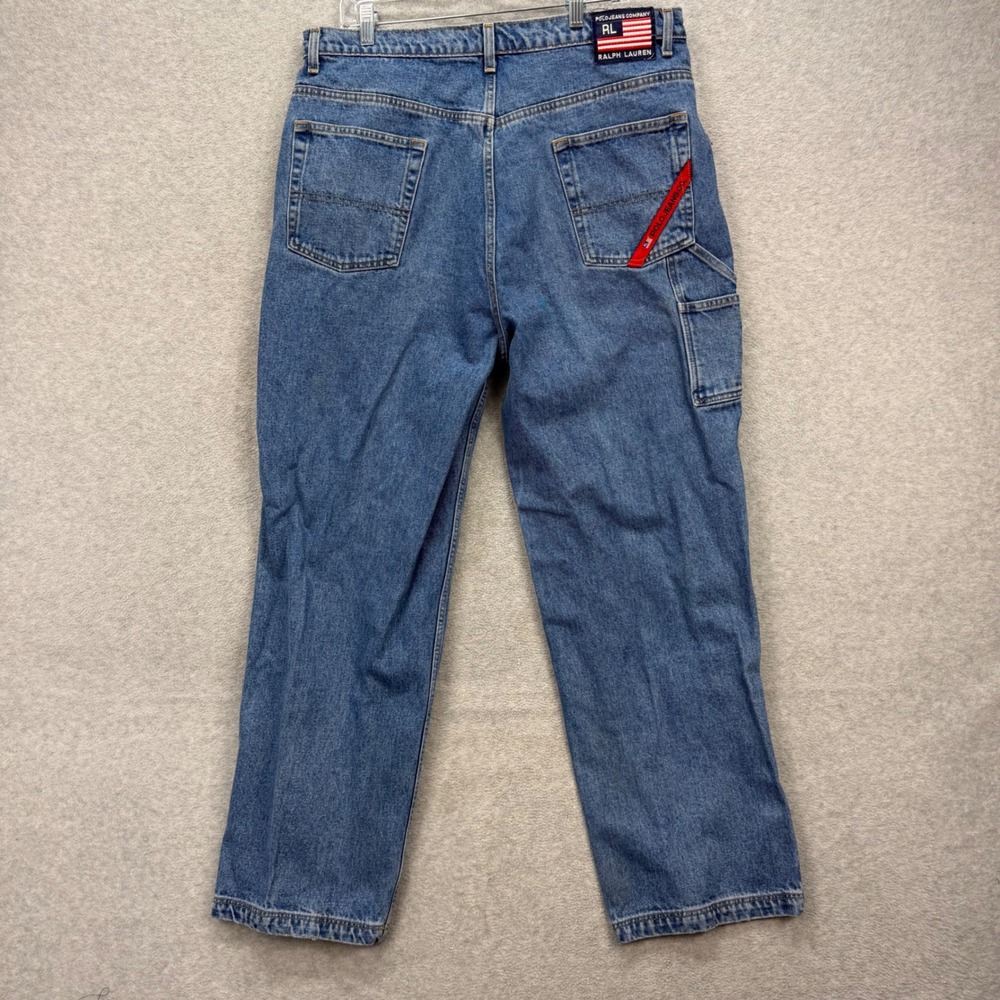 Polo Jeans Co Ralph Lauren Carpenter Jeans Mens 38x32 Blue Denim Pant Worker Y2K